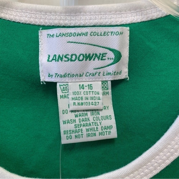 LANSDOWNE Ireland shamrock ring neck short sleeved embroidered tee unisex - Picture 7 of 11